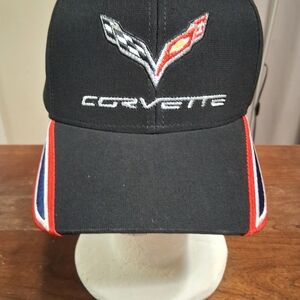 Corvette Black Hat with Red and Blue Accents